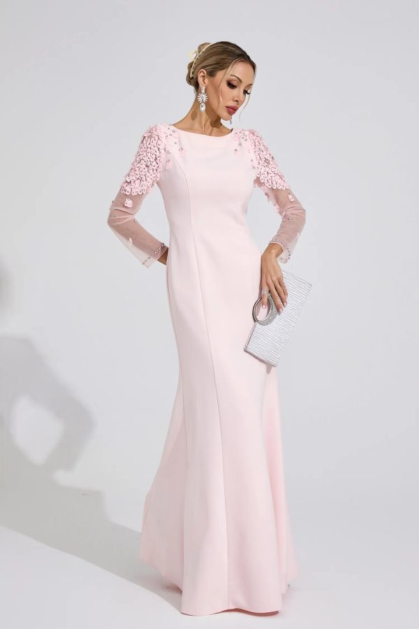 gwenllian pink sequined maxi dress 13