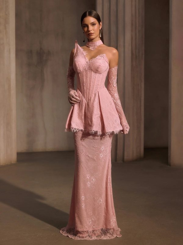 helyxyn corset lace maxi dress with choker 12