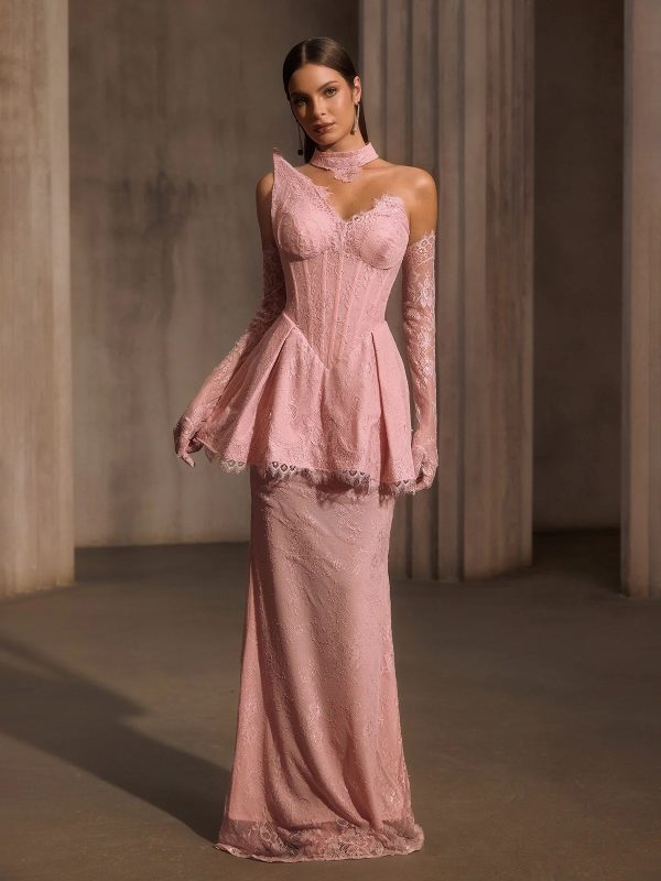 helyxyn corset lace maxi dress with choker 14