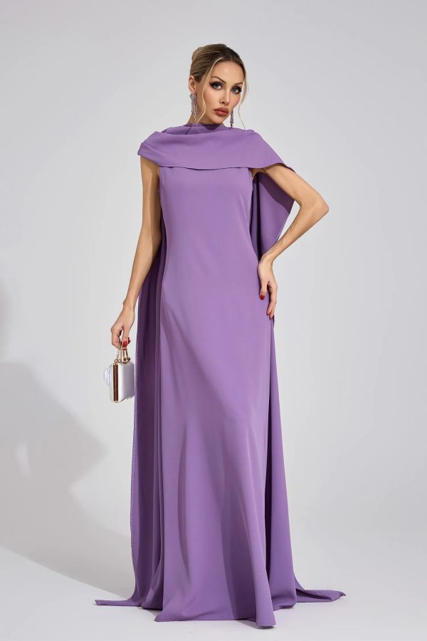 henrietta purple cape maxi dress 12