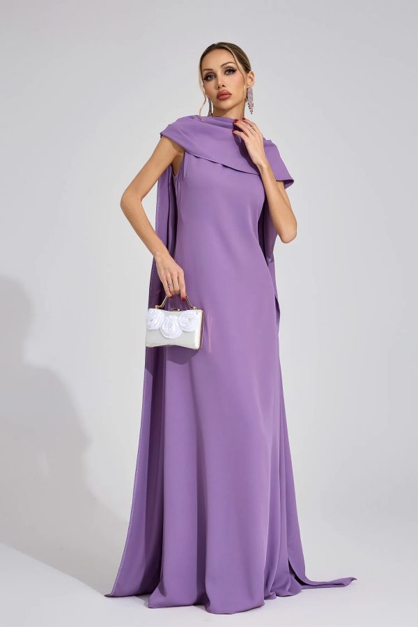 henrietta purple cape maxi dress 14