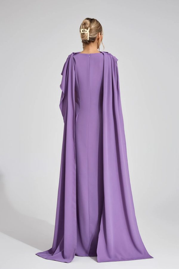 henrietta purple cape maxi dress 16