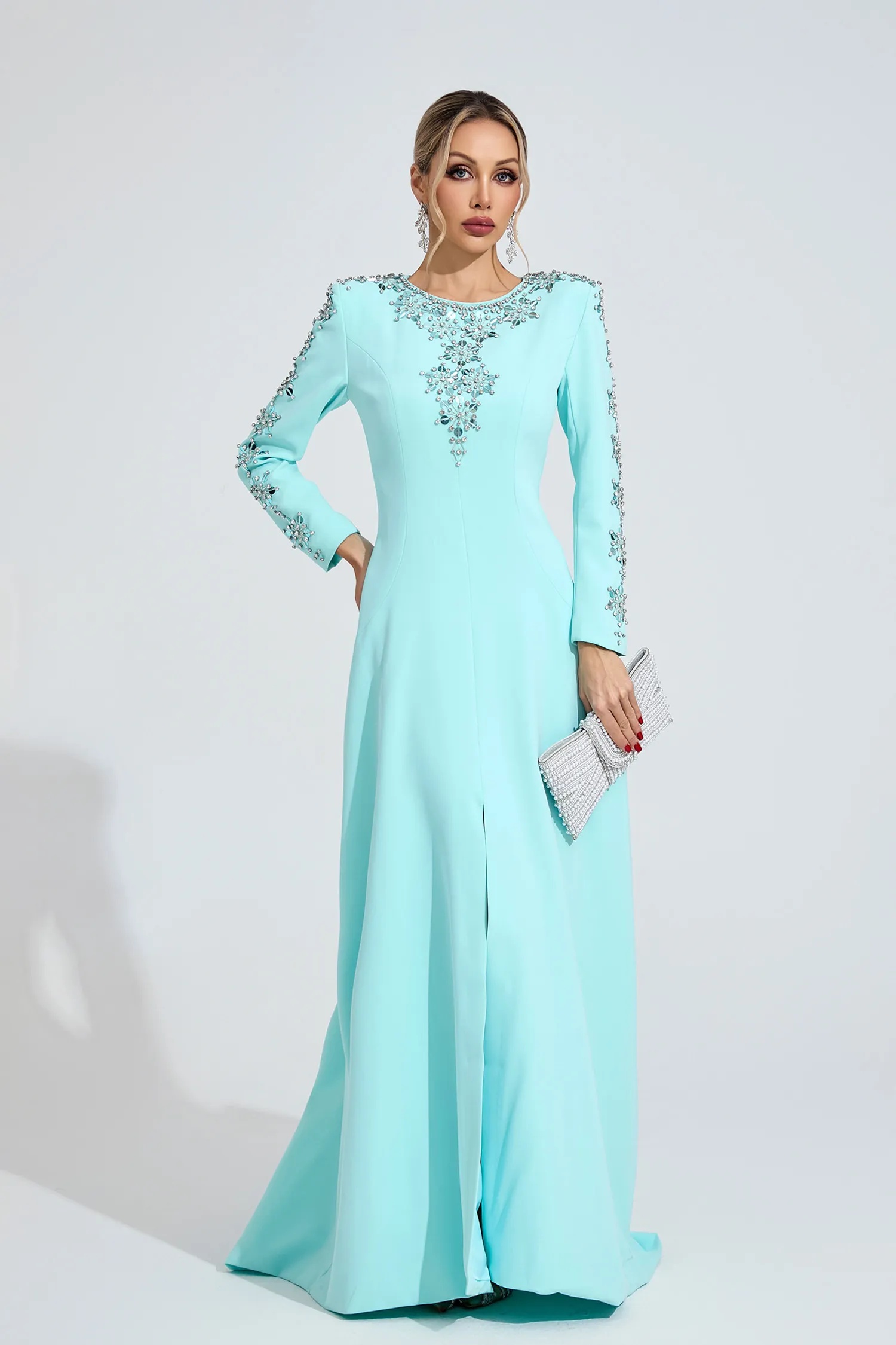 lucinda sky blue diamond maxi dress 11