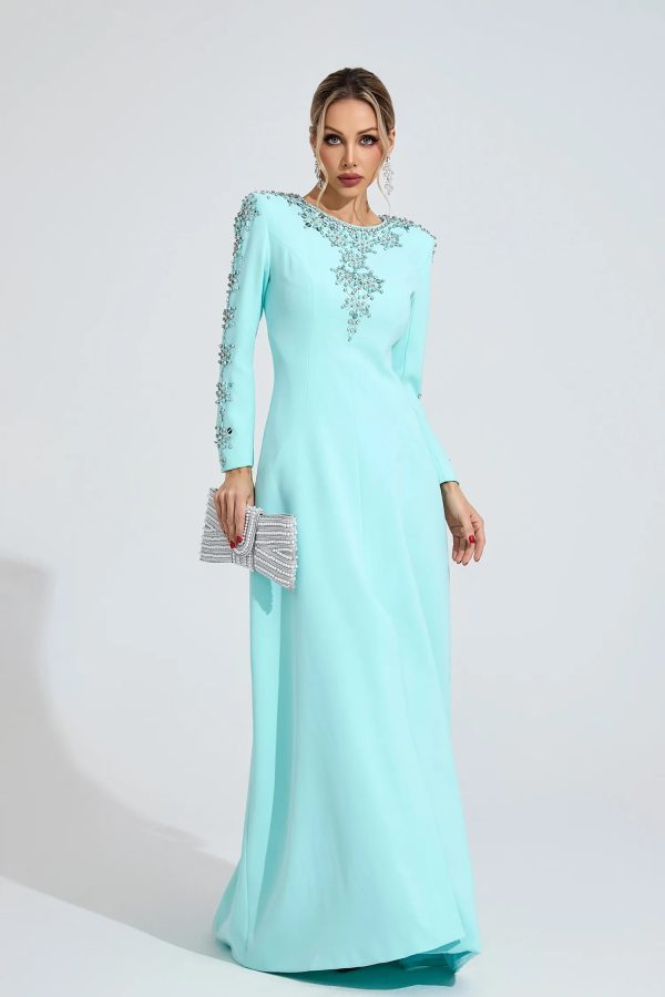 lucinda sky blue diamond maxi dress 12