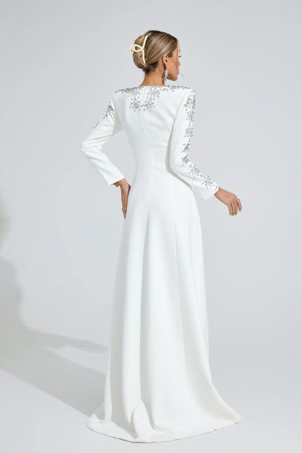 lucinda white diamond maxi dress 16