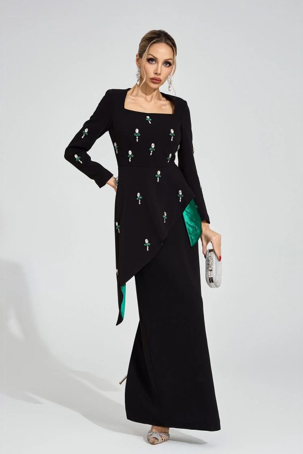 marguerite black ruffle maxi dress 13
