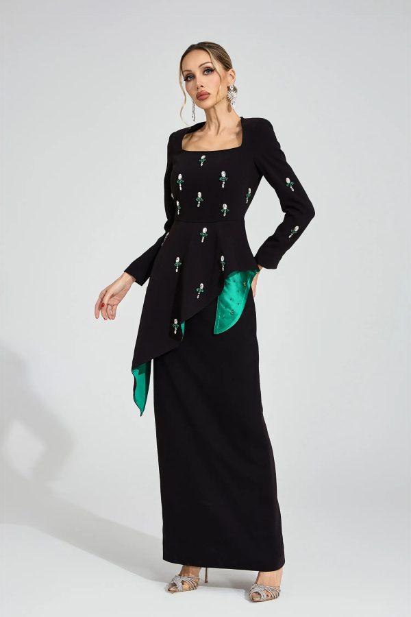 marguerite black ruffle maxi dress 14