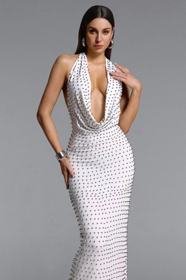 nexila plunge neck split maxi dress 18