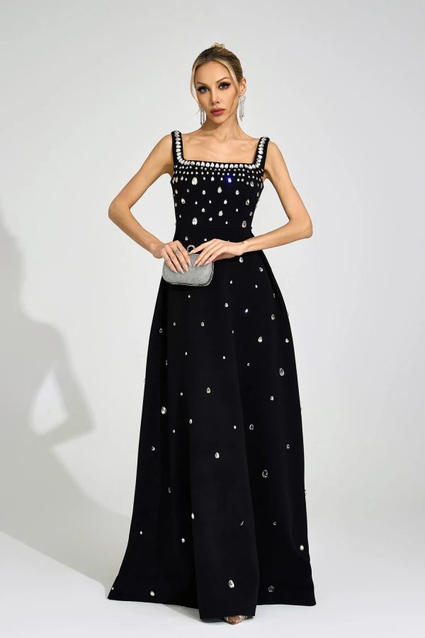 quinn black diamond maxi dress 12