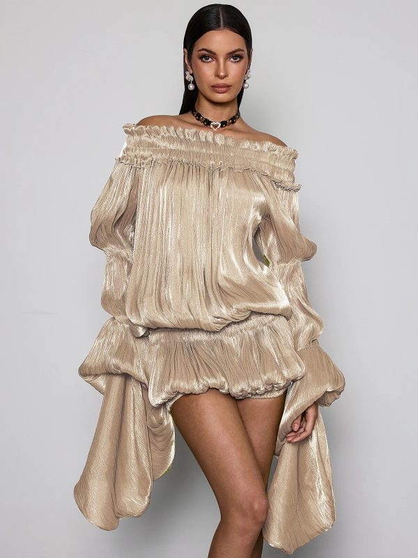 salyxen off shoulder ruched dress set 12