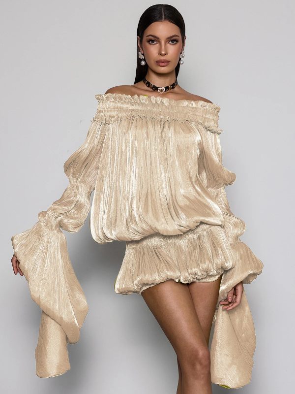 salyxen off shoulder ruched dress set 13