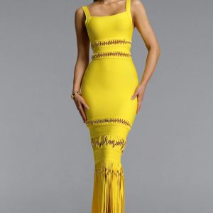 shanley sleeveless beaded fringe bandage maxi dress 11