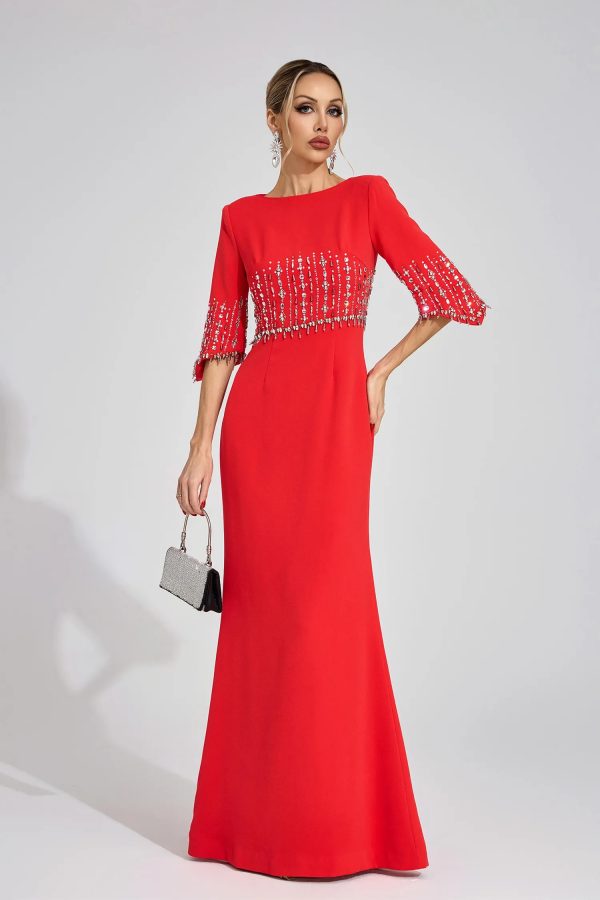 sophronia red diamond maxi dress 12