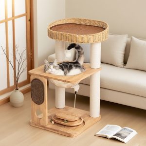 wooden multifunctional cat tree 11