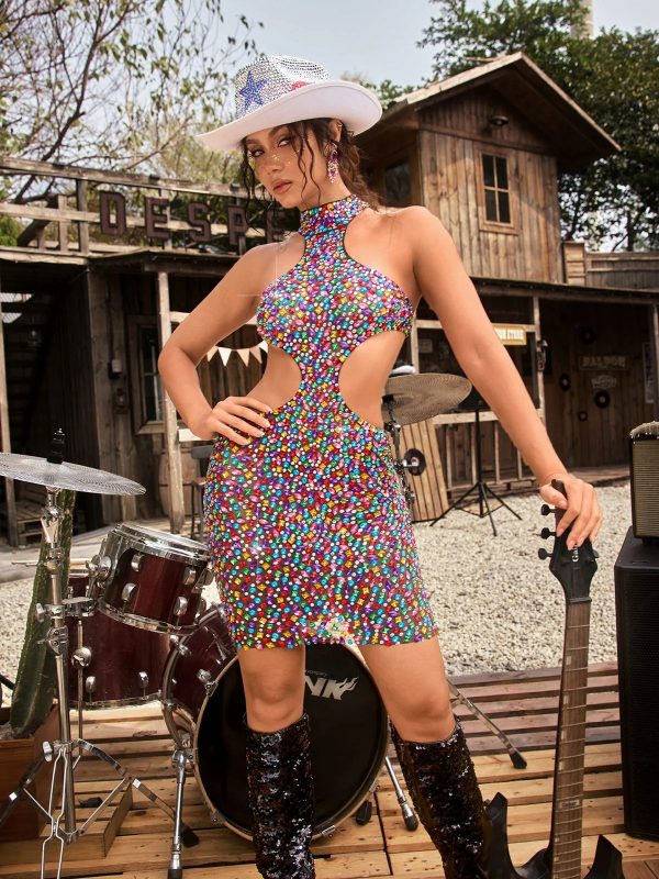 yavoryn high neck cutout crystal mini dress 13