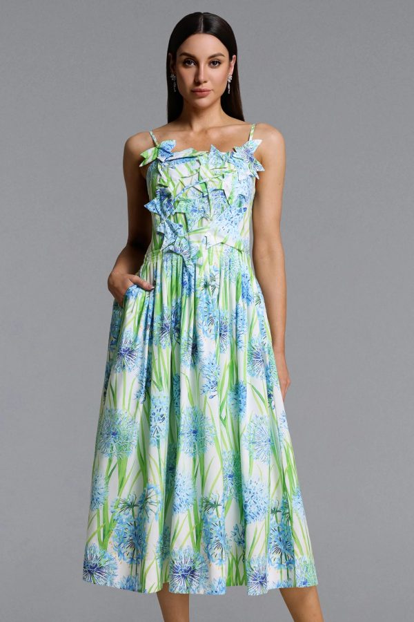 zada elegant romantic floral print pleated maxi dress 12