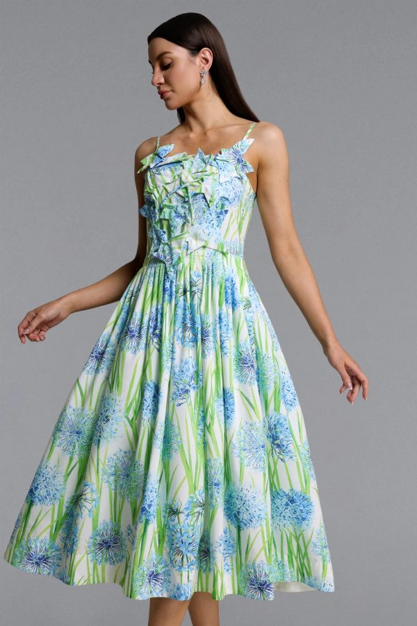 zada elegant romantic floral print pleated maxi dress 14