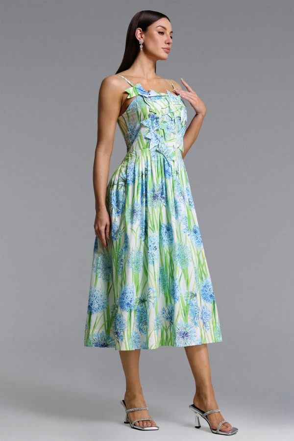 zada elegant romantic floral print pleated maxi dress 15