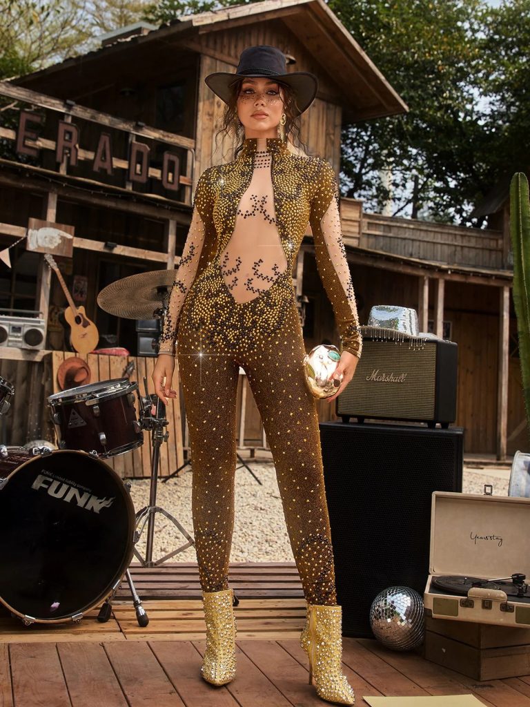 zelyxon high neck rhinestone jumpsuit 11