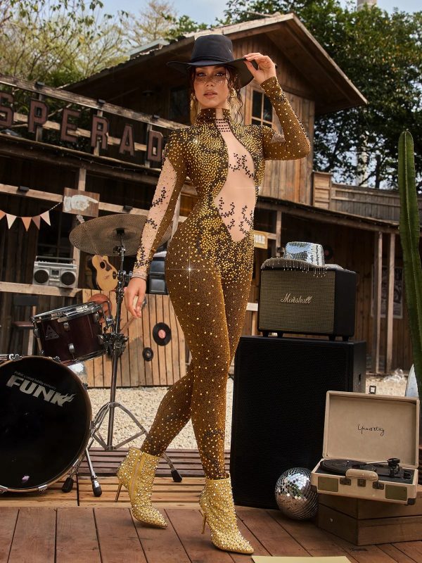 zelyxon high neck rhinestone jumpsuit 12
