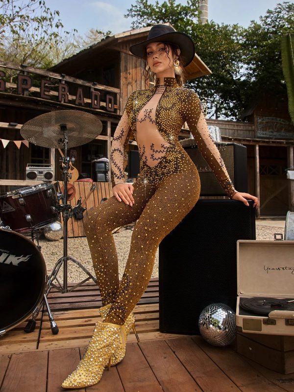 zelyxon high neck rhinestone jumpsuit 13