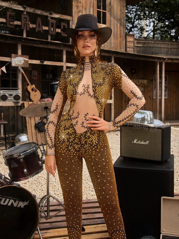 zelyxon high neck rhinestone jumpsuit 14