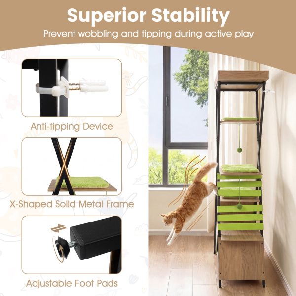 73 multi level cat tree with elevated perch & large condo 17