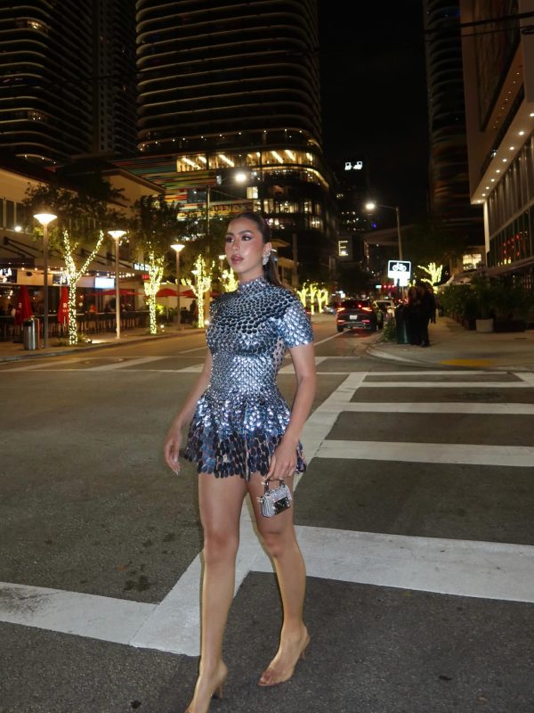ayla sequin mini dress in blue 29