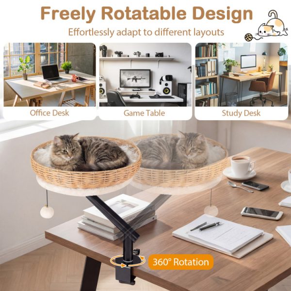 cat desk bed with removable padded cushion 17