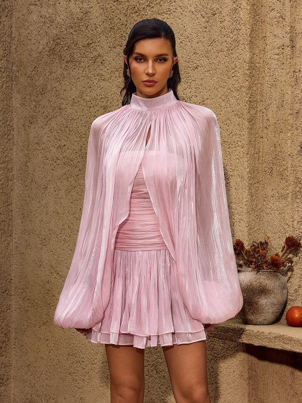 charmaine balloon sleeve ruched ruffle mini dress 12