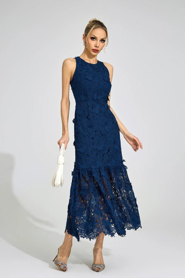 culvert blue round neck maxi dress 13