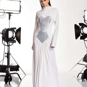 damali long sleeve heart rhinestone maxi dress in white 11