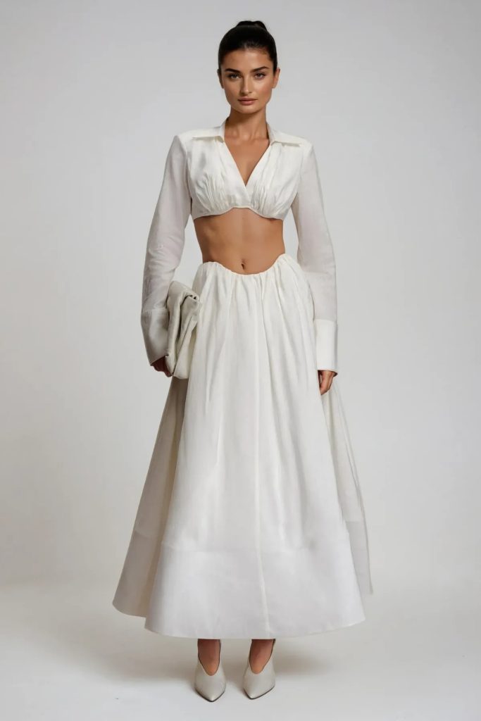 diklah long sleeve crop skirt set 11