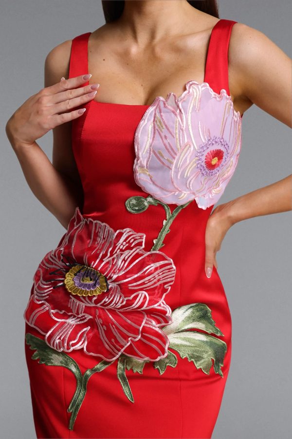 doryqor embroidered flower maxi dress in red 13