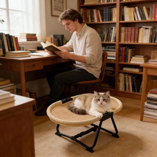 elevated foldable bed for cats & small dogs 12