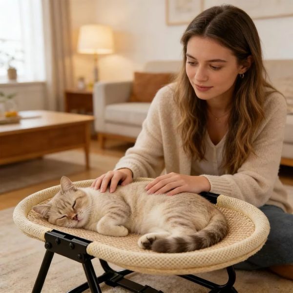 elevated foldable bed for cats & small dogs 14