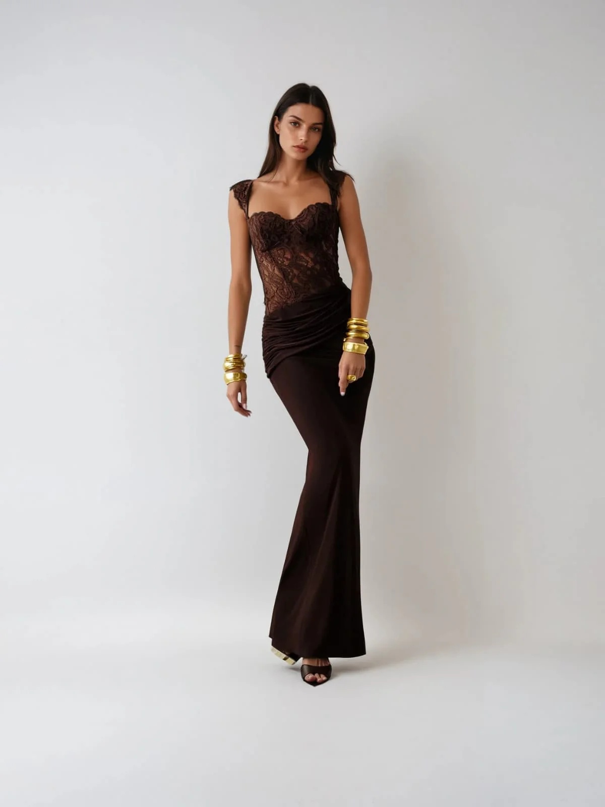 eternis sleeveless lace ruched maxi dress 11