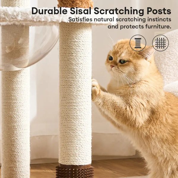 flower multi level cat tree with space capsule 14