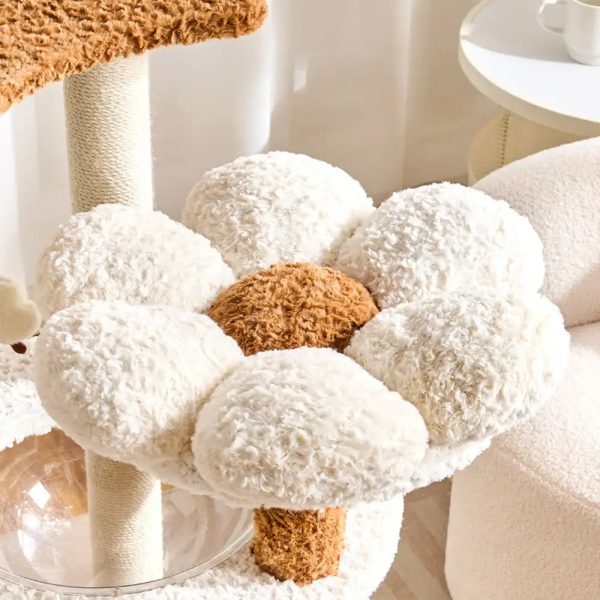 flower multi level cat tree with space capsule 16