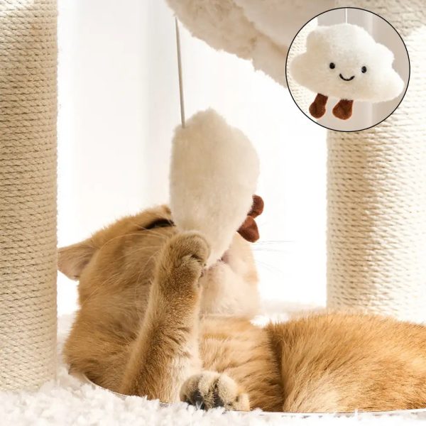 flower multi level cat tree with space capsule 19