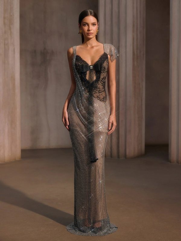 forynex rhinestone mesh lace maxi dress 12