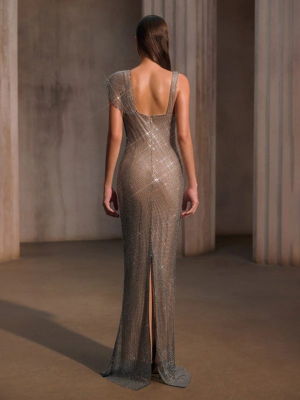 forynex rhinestone mesh lace maxi dress 16