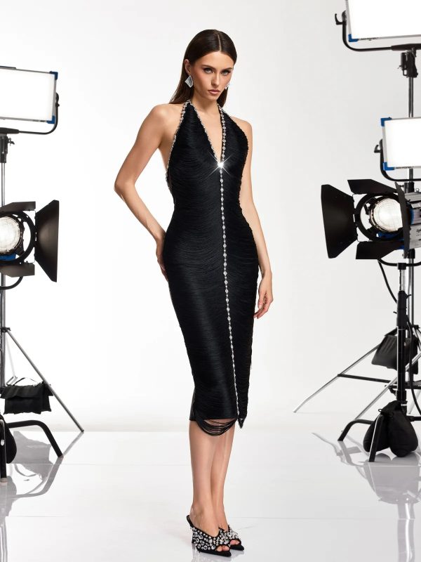 halric v neck fringe rhinestone midi dress 13