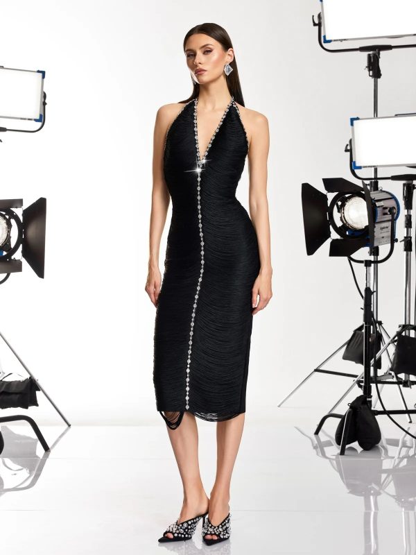 halric v neck fringe rhinestone midi dress 14