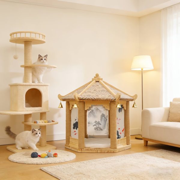 hexagon pavilion inspired cat house 12