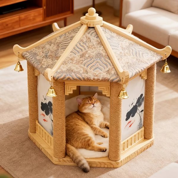 hexagon pavilion inspired cat house 13