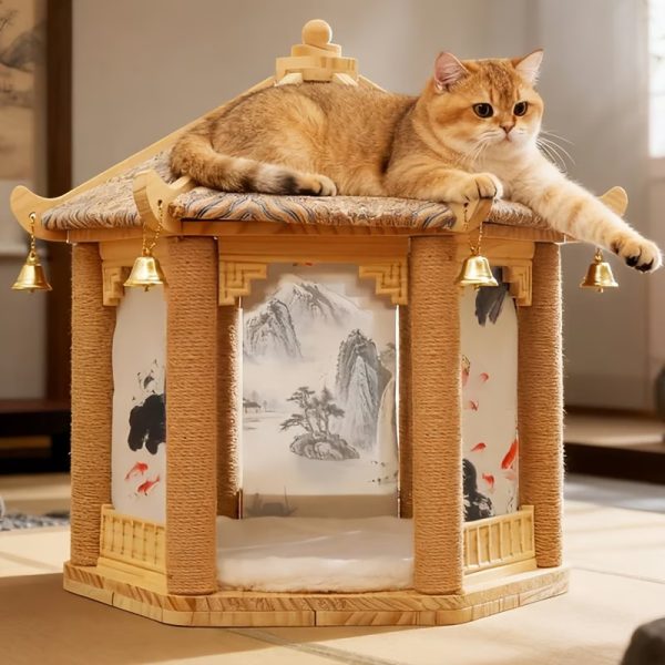 hexagon pavilion inspired cat house 14