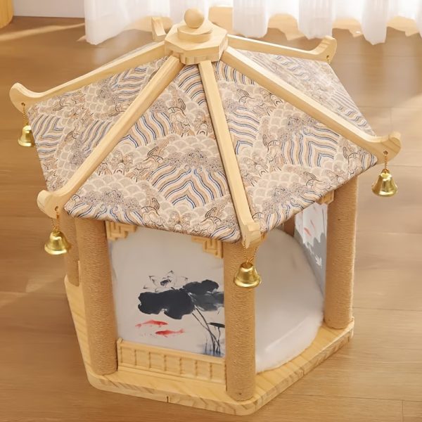 hexagon pavilion inspired cat house 15