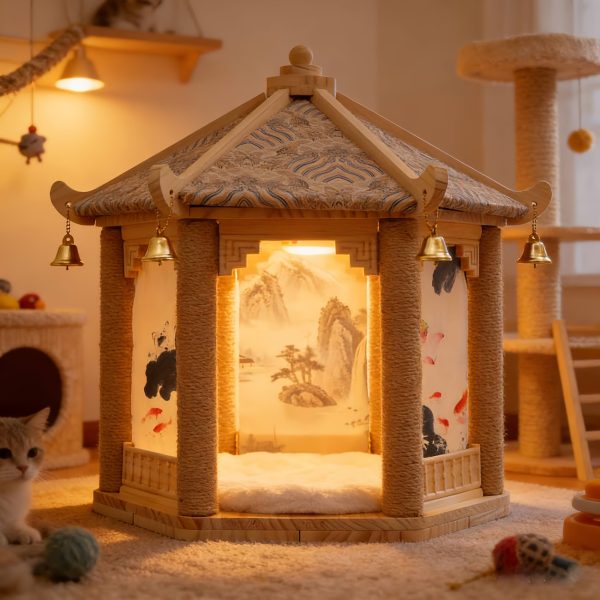 hexagon pavilion inspired cat house 16