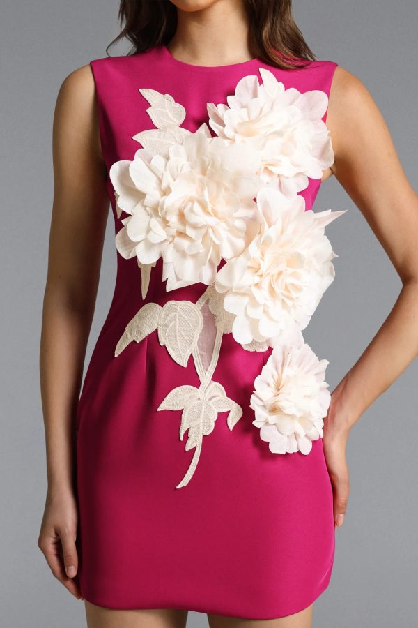 hzere sleeveless floral embroidered rose pink mini dress 13